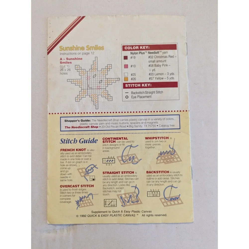 1992 Quick Easy Plastic Canvas Bazaar Best Sellers Craft Book Patterns 913208‎
